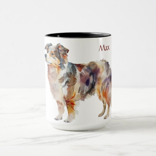 Watercolor English Shepherd Tasse (Zentrum)