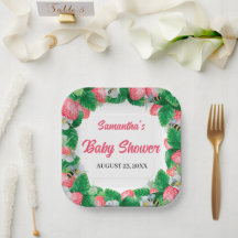 Watercolor-Erdbeere Berry Sweet Baby Shower