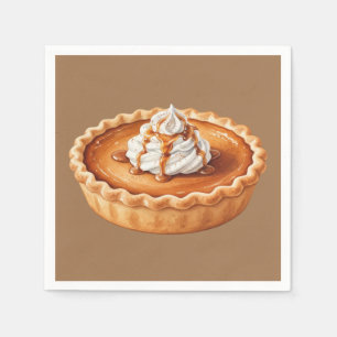 Watercolor-Erntedankfest-Kürbiskuchen Serviette