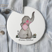 Watercolor-erröten niedlicher Baby-Elefant mit u. Button (Beispiel)