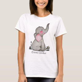 Watercolor-erröten niedlicher Baby-Elefant mit u. T-Shirt