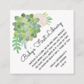 Watercolor erröten Rosen-und Succulent-erste Begleitkarte (Vorderseite)