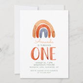 Watercolor Erstgeburt Modern Boho Rainbow Einladung (Vorderseite)