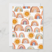 Watercolor Erstgeburt Modern Boho Rainbow Einladung (Rückseite)