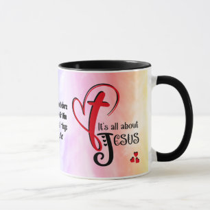 Watercolor ES GEHT ALLES UM JESUS Christlich Tasse