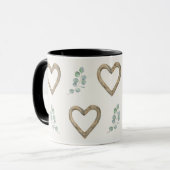 Watercolor eucalyptus and wood hearts tasse (Vorderseite Links)