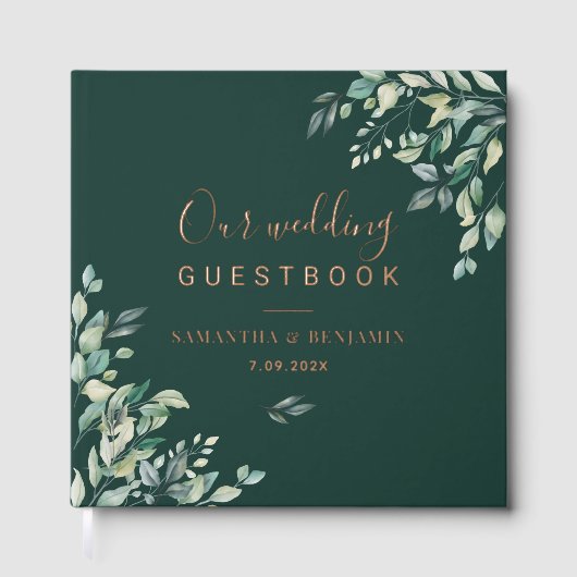 Watercolor Eucalyptus Botanical Wedding Gästebuch (Vorderseite)