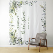 Watercolor Eucalyptus Bridal Shower Foto Backdrop Wandteppich (Beispiel)