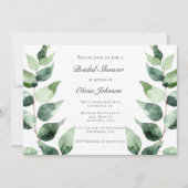 Watercolor Eucalyptus Bridal Shower | White Einladung (Vorderseite)
