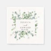 watercolor eucalyptus frame serviette (Vorderseite)