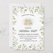 Watercolor Eucalyptus Gender Neutral Baby Shower Einladung (Vorderseite)