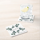 Watercolor Eucalyptus Green Danke Rechteckiger Pappuntersetzer (Vor Ort)