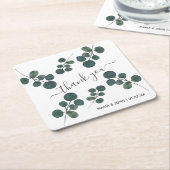 Watercolor Eucalyptus Green Danke Rechteckiger Pappuntersetzer (angewinkelt)