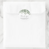Watercolor Eucalyptus Greenery Birthday Thank You Runder Aufkleber (Tasche)