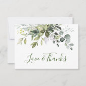 Watercolor Eucalyptus Greenery Dankeskarte (Vorderseite)