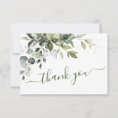 Watercolor Eucalyptus Greenery Dankeskarte (Vorderseite)