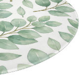 Watercolor Eucalyptus Greenery Pattern Schneidebrett (Ecke)