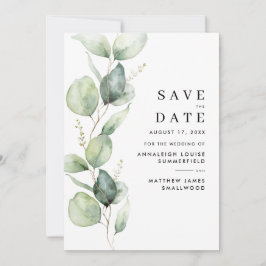 Watercolor Eucalyptus Greenery Save The Date