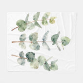 Watercolor Eucalyptus Leaves Botanical Fleecedecke (Vorderseite (Horizontal))