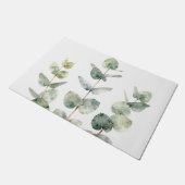 Watercolor Eucalyptus Leaves Botanical Fußmatte (Schrägansicht)