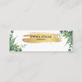 Watercolor Eucalyptus Leaves Earring Studs Hoops Mini Visitenkarte