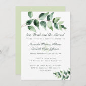 Watercolor Eucalyptus Rehearsal Dinner | White Einladung (Vorne/Hinten)