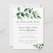 Watercolor Eucalyptus Rehearsal Dinner | White Einladung (Vorderseite)