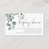 Watercolor Eucalyptus Script Display Bridal Shower Begleitkarte (Vorderseite)