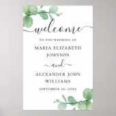 Watercolor eucalyptus script wedding welcome poster (Vorne)