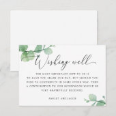 Watercolor eucalyptus script wedding wishing well begleitkarte (Vorne/Hinten)