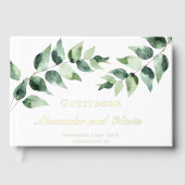Watercolor Eucalyptus Wedding | White Gästebuch (Vorderseite)