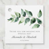 Watercolor Eucalyptus Wedding | White Geschenkanhänger (Vorderseite)