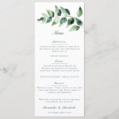 Watercolor Eucalyptus Wedding | White Menükarte (Vorderseite)