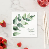 Watercolor Eucalyptus Wedding | White Paper Serviette (Beispiel)