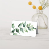 Watercolor Eucalyptus Wedding | White Platzkarte (Rückseite)