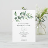 Watercolor Eucalyptus Wedding | White Program (Stehend Vorderseite)