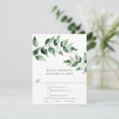 Watercolor Eucalyptus Wedding | White RSVP Karte (Stehend Vorderseite)