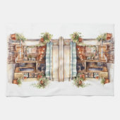 Watercolor European Street Café Geschirrtuch (Horizontal)