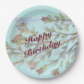 Watercolor-Event-Papiertafel in Burgund Pappteller (Vorderseite)