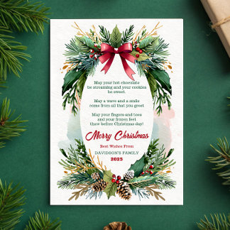 Watercolor Evergreen Christmas Greeting Card Einladung