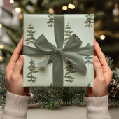 Watercolor Evergreen Trees  Geschenkpapier