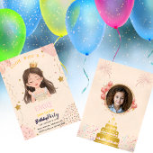 Watercolor Fairy Princess Custom Photo Birthday Einladung