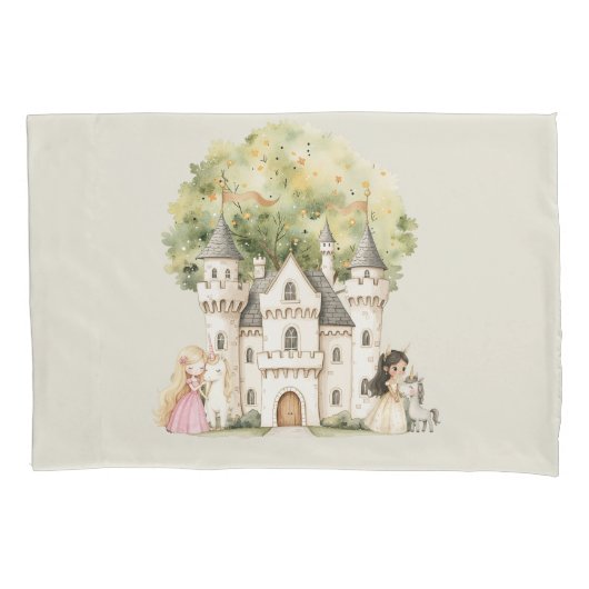 Watercolor Fairytale Princess Whimsical Kissenbezug (Vorderseite)