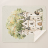 Watercolor Fairytale Princess Whimsical Sherpadecke (Vorderseite (Horizontal))