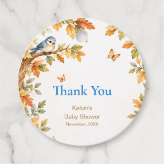 Watercolor Fall Autumn Baby Boy Shower Thank You Geschenkanhänger
