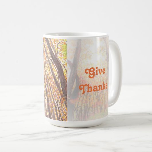 Watercolor-Fall-Baum-Tasse Kaffeetasse (VorderseiteRechts)