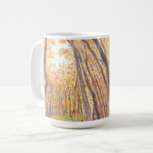 Watercolor-Fall-Baum-Tasse Kaffeetasse (Vorderseite Links)