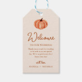 Watercolor Fall Boho Pumpkin Wedding Willkommen Geschenkanhänger (Vorderseite)