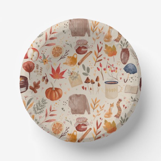 Watercolor Fall Comforts Pappteller (Vorderseite)