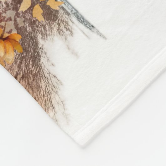 Watercolor Fall Dog Design - Australian Shepherd Fleecedecke (Ecke)